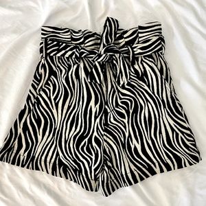 Joe’s zebra paper bag shorts